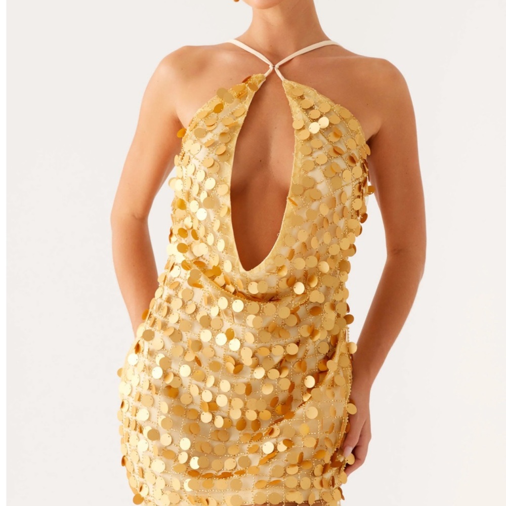 Peppermayo Xander Sequin Mini Dress - Gold
